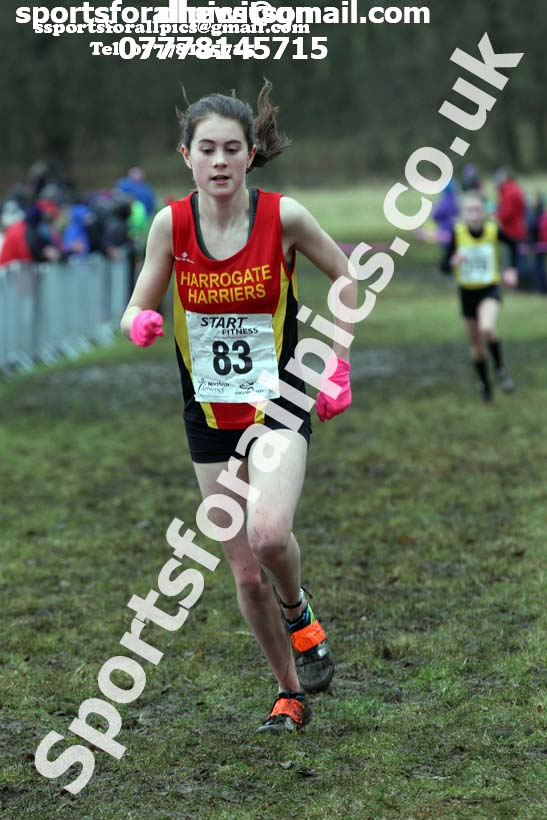 Girls under-15s, 2018 Northern Cross Country Champs., Harewood House, Leeds. Photo: David T. Hewitson/Sports for All Pics